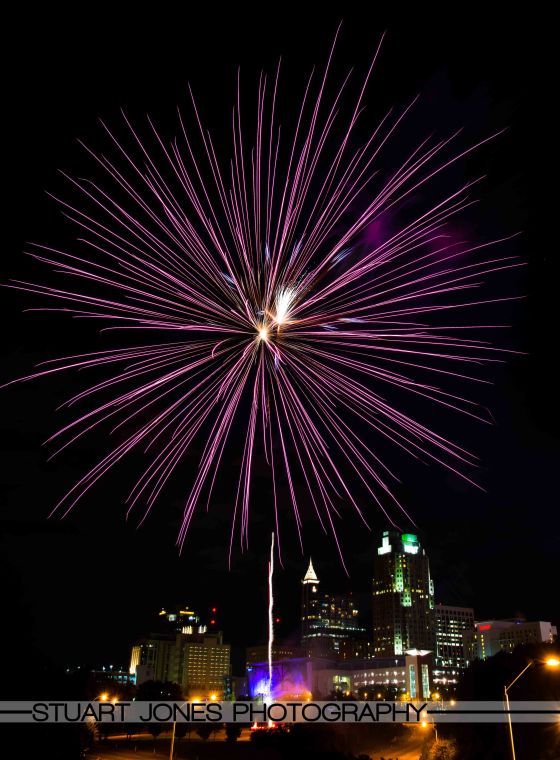 Fireworks in downtown Raleigh this year.